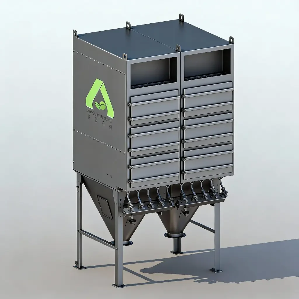 AIER flat bag dust collector for low-profile factory installation