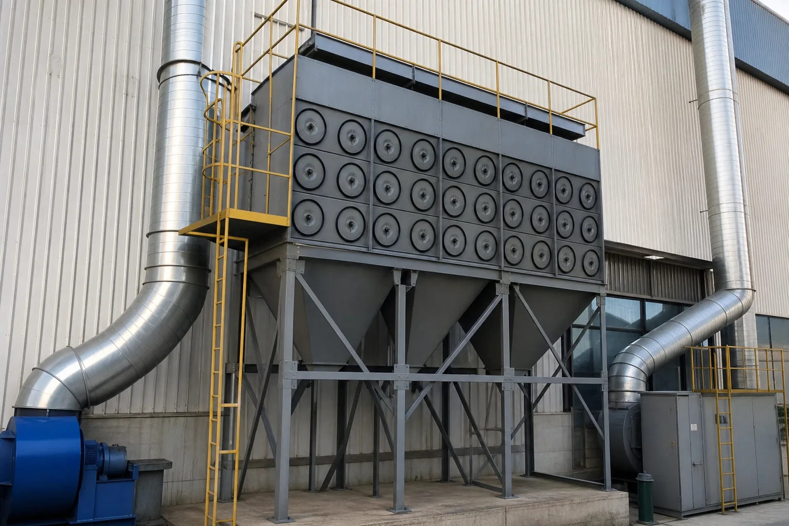 AIER industrial dust collector working principle with pulse jet cleaning