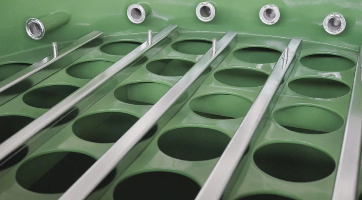 ETFE coated tube sheet interior of dust collection equipment engineered for zero metal leaching