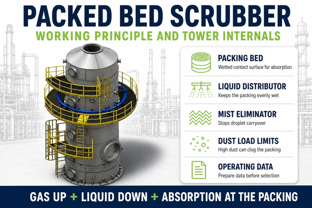 Packed Bed Scrubber Working Principle and Tower Internals