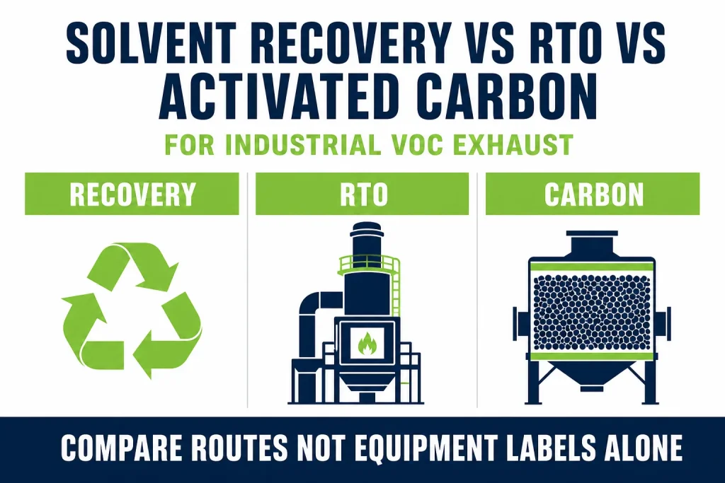 Solvent Recovery System vs RTO vs Activated Carbon for Industrial VOC and NMP Exhaust