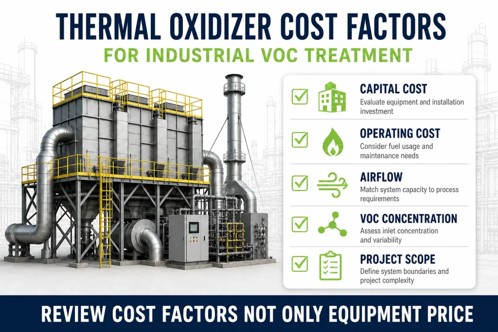 Thermal Oxidizer Cost Factors for Industrial VOC Treatment