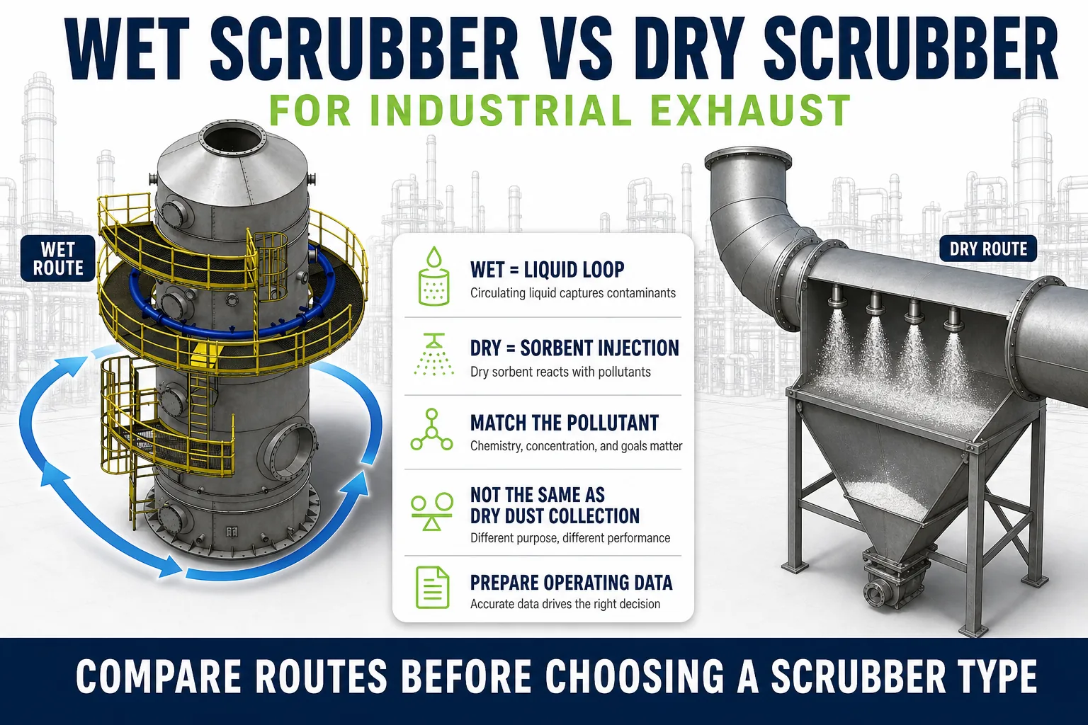Wet Scrubber vs Dry Scrubber for Industrial Exhaust